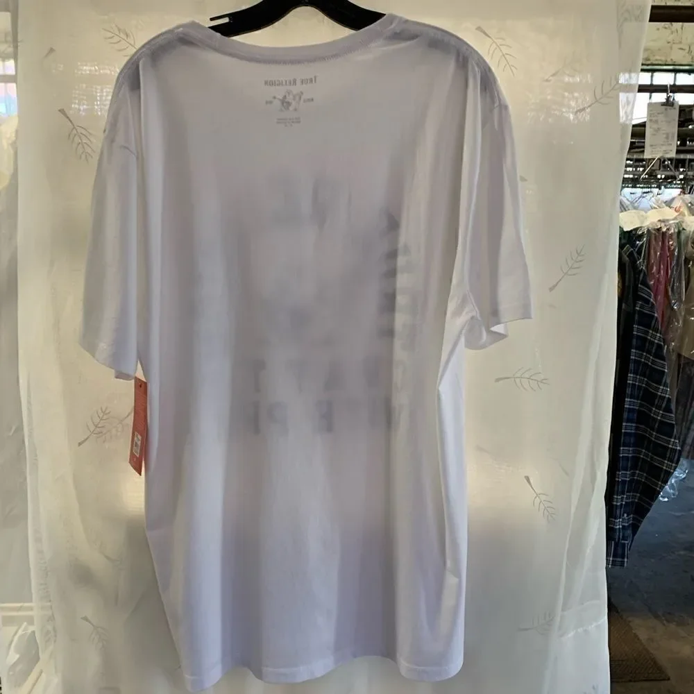 True Religion Buddha crew neck tee white/blue prnt